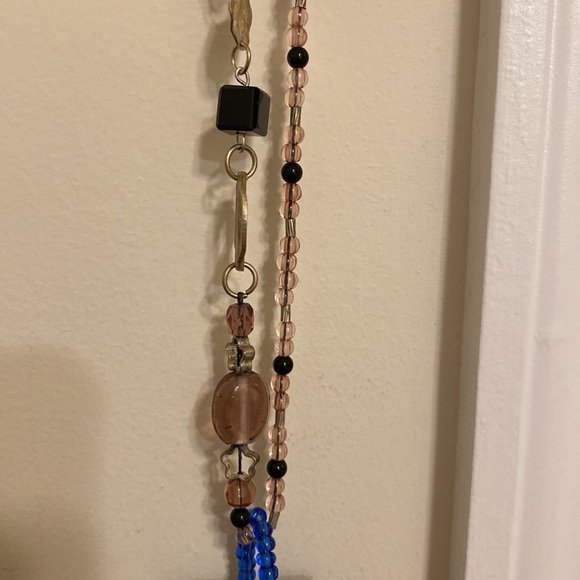 Moreno Glass Pendant with Handmade Chain Gorgeous Necklace Unique One-of-kind - Picture 5 of 6